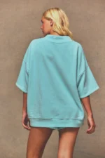 Ray Short Sleeve Mock Neck Sweatshirt Seafoam - Image 2