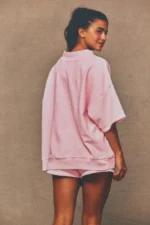 Ray Short Sleeve Mock Neck Sweatshirt Petal - Image 2