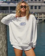 Ray Mock Neck Sweatshirt Pearl - Image 2
